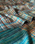 Multi Color IKAT Weave Pashmina Shawl, Turquoise - the Atelier H