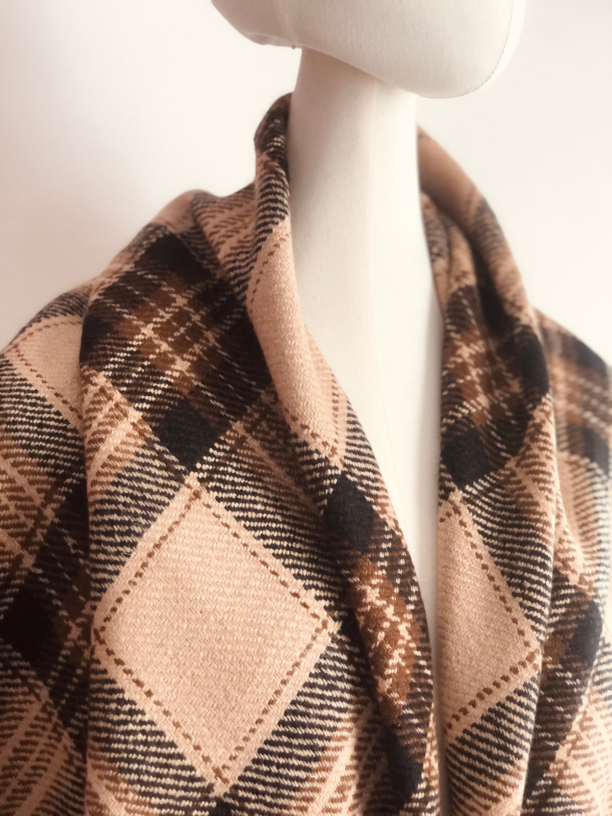 IKAT Extra Thick Pashmina Shawl with Check Design | For Men |For Women