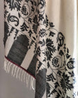 Oversize Kani Pashmina Shawl For Women, Chinar Design, White