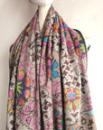 Kani Jamawar Pashmina Shawl For Women | Floral Design | Beige