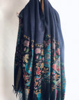 Reversible Kani Shawl For Women | Floral Design | On Sale | Navy