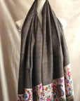 Black Friday Deal, Reversible Kani Pashmina Shawl, Charcoal Gray