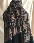 On Sale: Embroidery Pashmina Shawl For Women, Paisley Design, Black