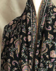 On Sale: Embroidery Pashmina Shawl For Women, Paisley Design, Black