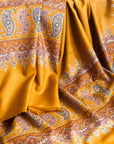 Black Friday Deal, Embroidery Pashmina Shawl For Women, Paisley, Mustard