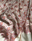 Elegant Embroidery Pashmina Shawl For Women | Saffron Designs | Beige