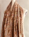 Embroidery Pashmina Shawl For Women, Floral Design, Beige