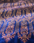 Black Friday Deal, Sozni Jamawar Embroidery Pashmina Shawl, Royal Blue