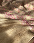 Black Friday Deal, Extra Fine Embroidery Pashmina Shawl For Women, Royal Taupe