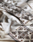 White Palla Design Silk Embroidery Pashmina Shawl - the Atelier H