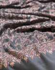 Elegant Silk Embroidery Pashmina Shawl | For Women | New Arrival | Gray