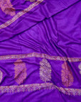 Hand Embroidery Pashmina Shawl | For Women | Bright Purple