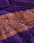 Bright Purple Paisley Pashmina Shawl with Intricate Embroidery Designs