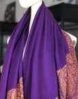 Bright Purple Paisley Pashmina Shawl with Intricate Embroidery Designs