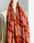 Vintage Orange Embroidery Pashmina Shawl with Katraaz Design