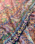 Kalamkari Hand Painted Pashmina Shawl with Paisley Floral Designs