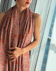 2.5 Yard Hand Spun Almond Design Pashmina Shawl with Exquisite Embroidery Details