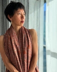 2.5 Yard Hand Spun Almond Design Pashmina Shawl with Exquisite Embroidery Details