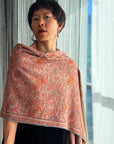 2.5 Yard Hand Spun Almond Design Pashmina Shawl with Exquisite Embroidery Details