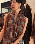 2.5 Yard Floral Design Pashmina Shawl with Exquisite Embroidery Details