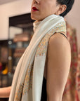 Ivory Dhoor Embroidered Pashmina Shawl with Exquisite Embroidery Details