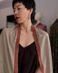 Vintage Natural Embroidery Pashmina Shawl with 100% Hand spun Yarns