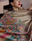 Extra Fine Designer Kani Palla Pashmina Shawl with Almond Designs