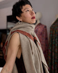 Vintage Natural Embroidery Pashmina Shawl with 100% Hand spun Yarns