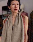 Vintage Natural Embroidery Pashmina Shawl with 100% Hand spun Yarns