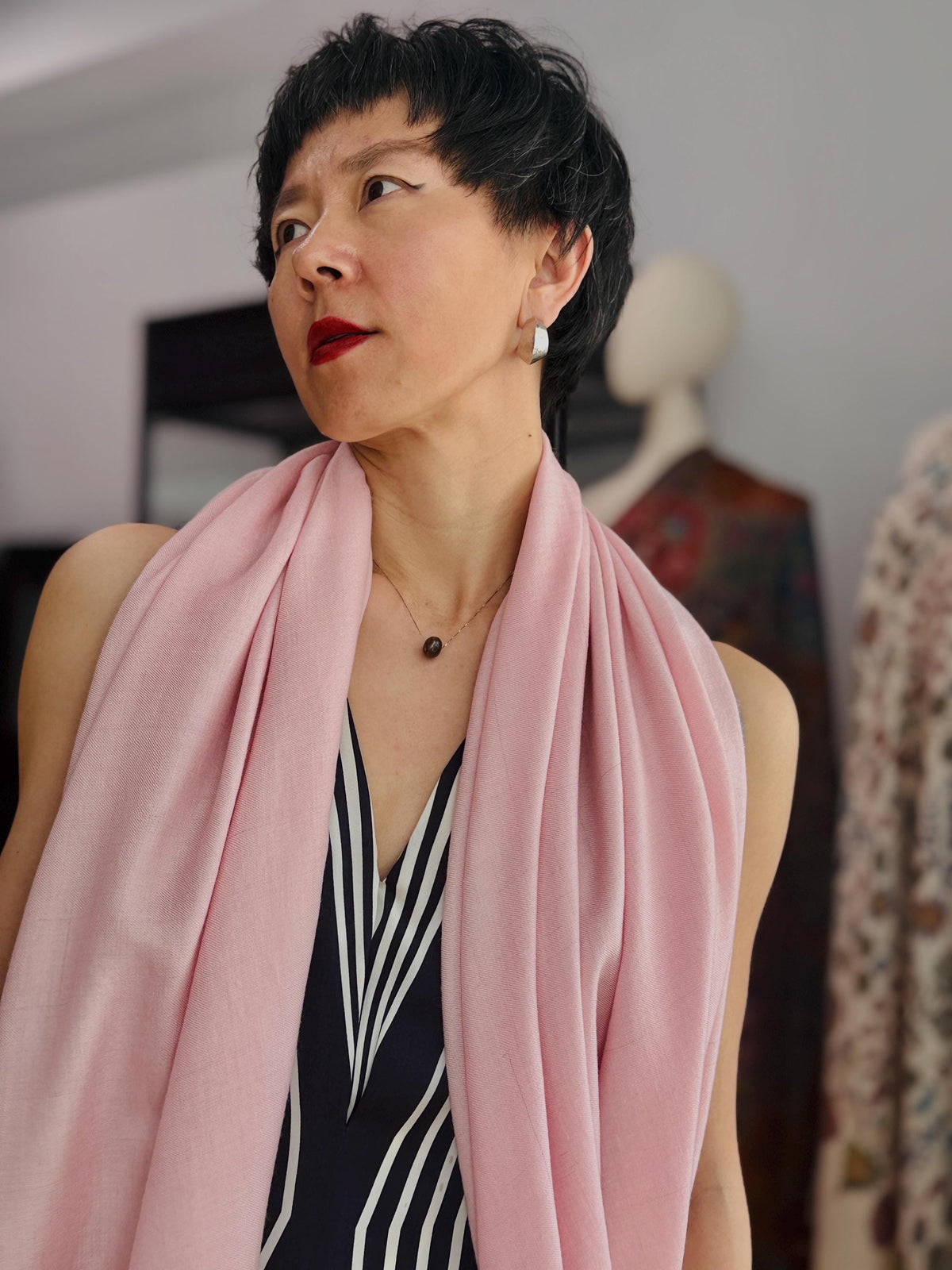 Elegant Pink Hashia Embroidered Pashmina Shawl