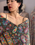 90s Vintage Black Kani Pashmina Shawl: Handwoven Batam Design, Ladak Pashmina, 135x270cm