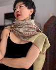 Elegant Beige Designer Pashmina Shawl with Intricate Embroidery Details
