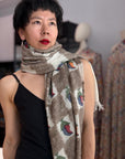 Ivory Handmade Towel Kani Pashmina Shawl with Elegant Buti Designs