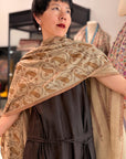 Kalki Jaal Silk Embroidered Pashmina Shawl with Intricate Floral Details