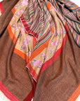 Designer Palla Embroidered Pashmina Shawl with Woven Stripes Design