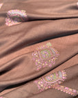 Extra Fine Natural Silk Embroidery Pashmina Shawl with Intricate Floral Designs
