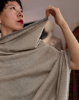 Natural Hashia Embroidered Pashmina Shawl with Intricate Koonj Design