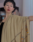 Kalki Cone Boteh Silk Embroidered Pashmina Shawl with Intricate Design Details