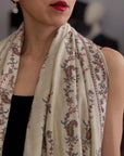 Elegant Silk Embroidery Pashmina Shawl with Intricate Embroidery Details