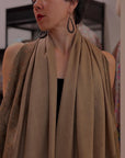 Vintage Natural Dhoor Silk Embroidered Pashmina Shawl with Exquisite Design Details