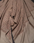 Vintage Gray Jali Embroidered Pashmina Shawl with Intricate Details