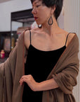 Vintage 3 Yard Dark Brown Hashia Embroidered Pashmina Shawl with Classic Design Details