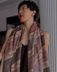 Purple IKAT Buti Embroidered Pashmina Shawl