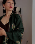 Pine Green Cypress Embroidered Pashmina Shawl