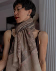 IKAT Katraaz Design Embroidery Pashmina Shawl