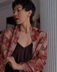Winterberry IKAT Buti Embroidered Pashmina Shawl