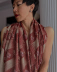 Winterberry IKAT Buti Embroidered Pashmina Shawl