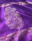 Bright Purple  Embroidery Pashmina Shawl Cone Boteh Design Image 3