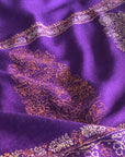 Bright Purple  Embroidery Pashmina Shawl Cone Boteh Design Image 4