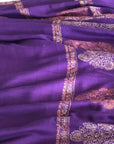 Bright Purple  Embroidery Pashmina Shawl Cone Boteh Design Image 5